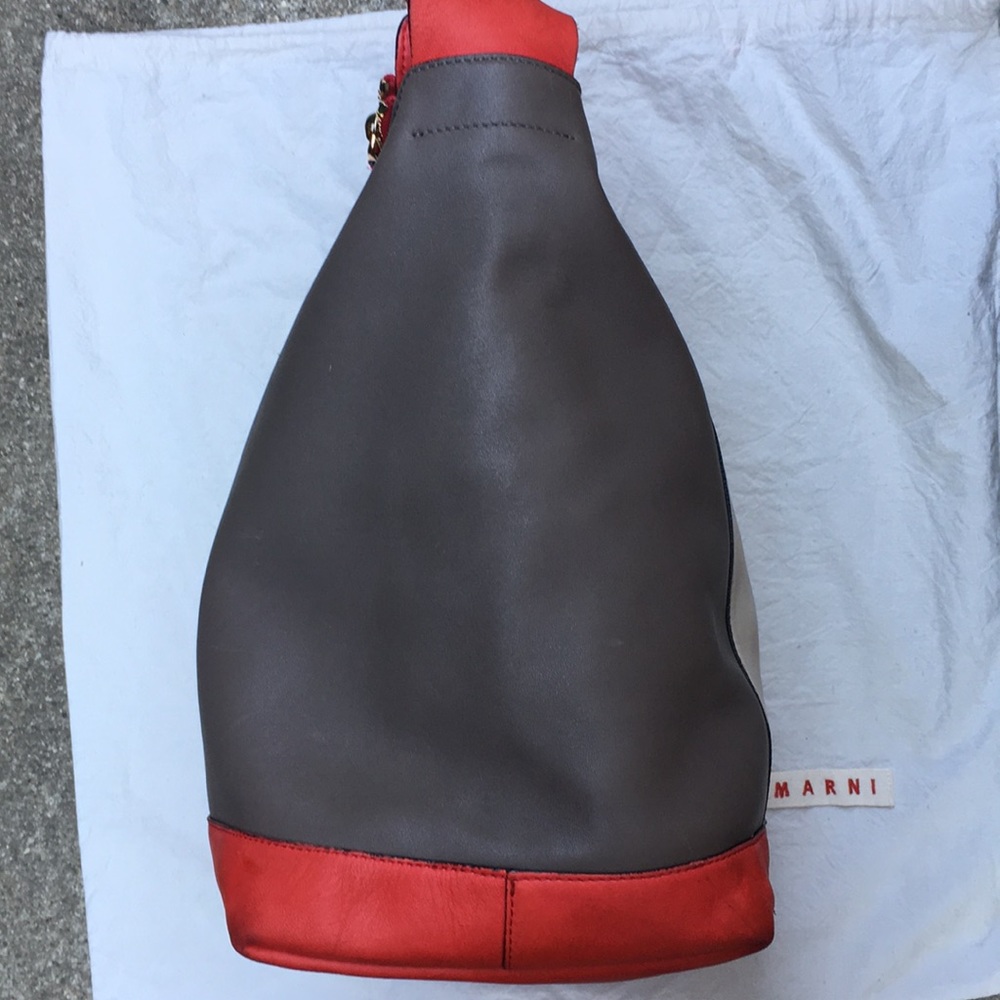 MARNI Pod Colourblock Leather Hobo Bag Tri Colored - Picture 4 of 16